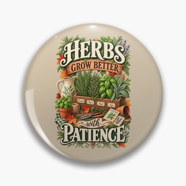 Item preview, Herbs Grow Better With Patience – Autumn Herb Garden Design designed and sold by astersgraphics.