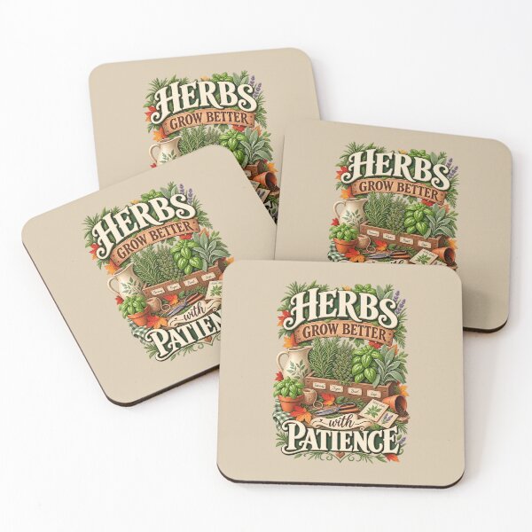Item preview, Herbs Grow Better With Patience – Autumn Herb Garden Design designed and sold by astersgraphics.