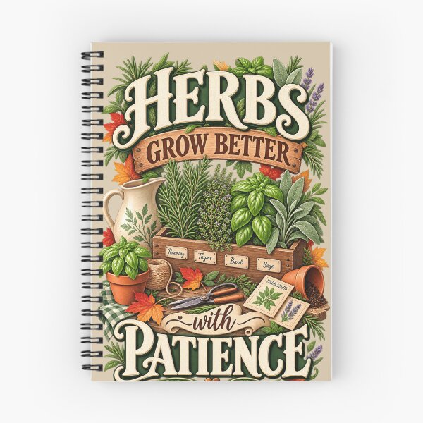 Item preview, Herbs Grow Better With Patience – Autumn Herb Garden Design designed and sold by astersgraphics.