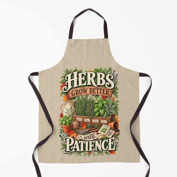 Item preview, Herbs Grow Better With Patience – Autumn Herb Garden Design designed and sold by astersgraphics.