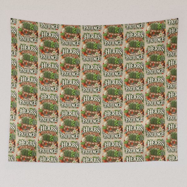 Item preview, Herbs Grow Better With Patience – Autumn Herb Garden Design designed and sold by astersgraphics.