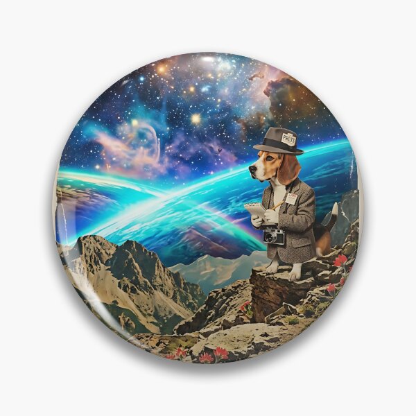 Item preview, Beagle Newspaper Reporter Covering the Cosmic Story designed and sold by PictoVibe.