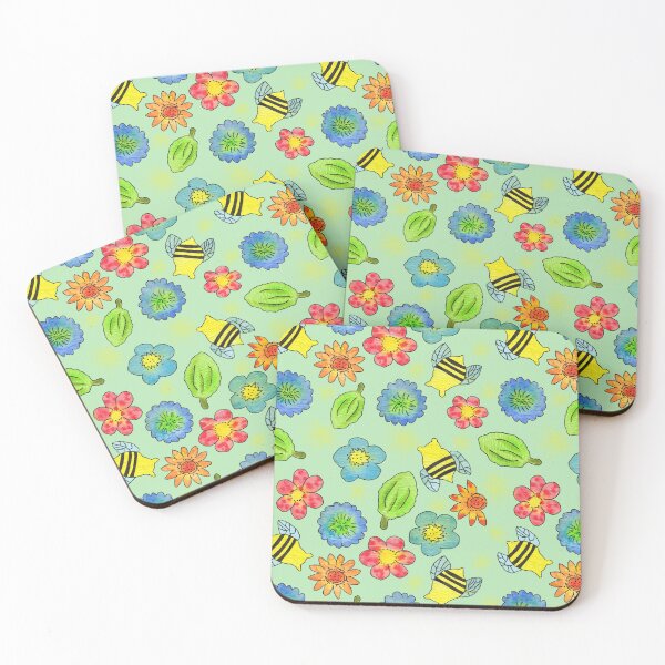 Item preview, Bumblebees and Flowers Pattern  designed and sold by Brightside-art.