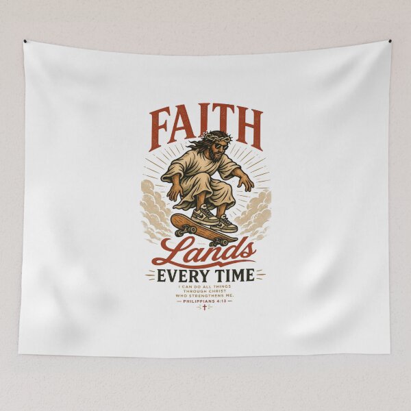 Item preview, Faith Lands Every Time Jesus Skateboarding designed and sold by Noirvasca.