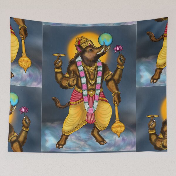 Item preview, Lord Varaha Digital Drawing | Divine Hindu Boar Avatar Artwork Illustration designed and sold by Harshit_Digital_Arts.