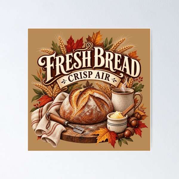 Item preview, Fresh Bread Crisp Air – Cozy Autumn Sourdough Baker Design designed and sold by astersgraphics.