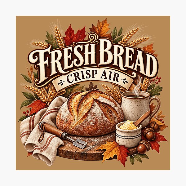 Item preview, Fresh Bread Crisp Air – Cozy Autumn Sourdough Baker Design designed and sold by astersgraphics.