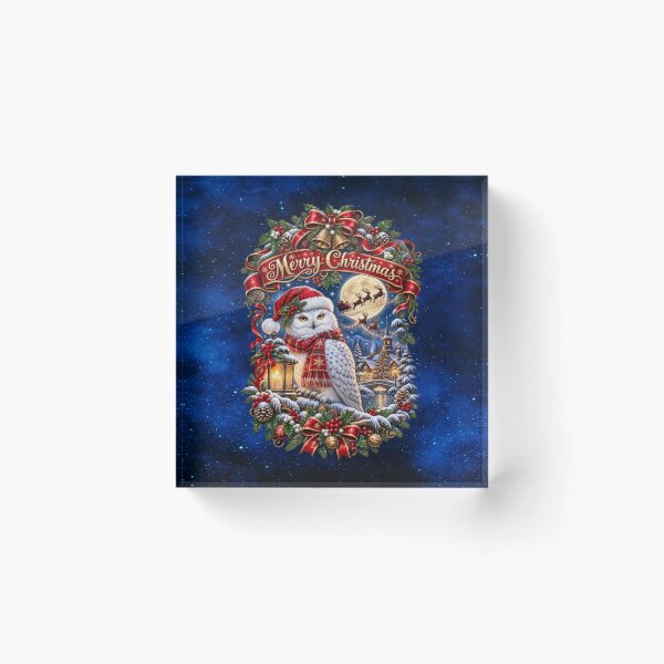 Item preview, Merry Christmas Enchanted Winter Owl designed and sold by MysticOzzy.