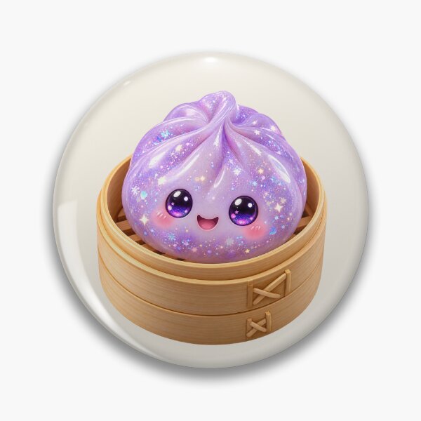 Item preview, Kawaii Sparkling Lavender Dumpling In A Steamer| Cute Glitter Asian Bao Bun Food designed and sold by Moons Studio.