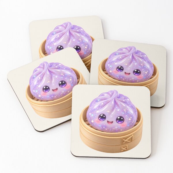 Item preview, Kawaii Sparkling Lavender Dumpling In A Steamer| Cute Glitter Asian Bao Bun Food designed and sold by Moons Studio.