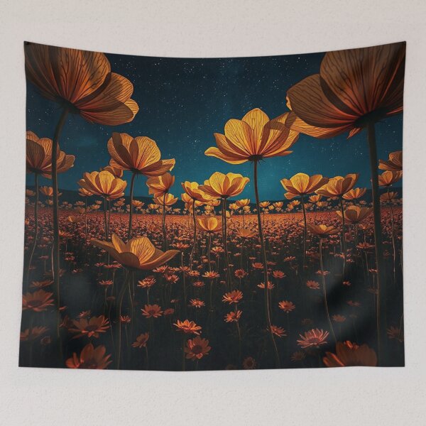 Item preview, Starry Night Glowing Flower Field designed and sold by IntelliMindDesigns.