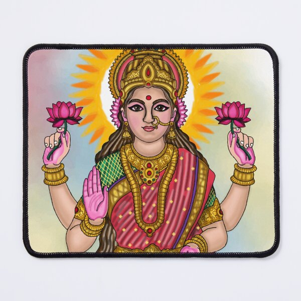 Item preview, Goddess Lakshmi Digital Drawing | Divine Hindu Goddess Artwork & Illustration designed and sold by Harshit_Digital_Arts.