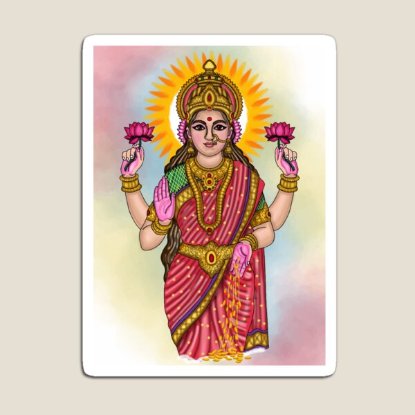 Item preview, Goddess Lakshmi Digital Drawing | Divine Hindu Goddess Artwork & Illustration designed and sold by Harshit_Digital_Arts.