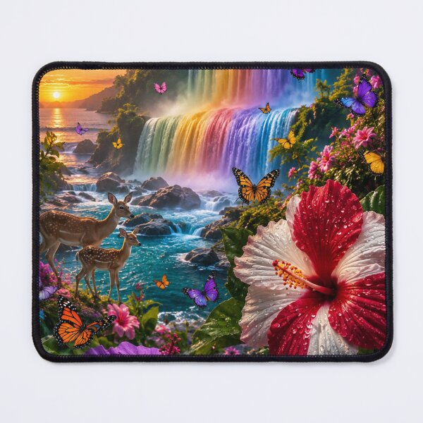 Item preview, Rainbow Waterfall Sunset Deer Sanctuary designed and sold by nardreelxz.