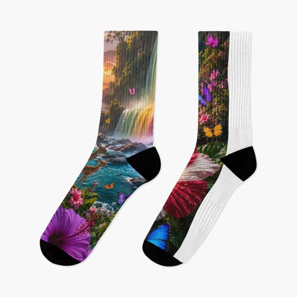Item preview, Rainbow Waterfall Sunset Deer Sanctuary designed and sold by nardreelxz.