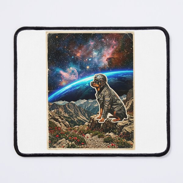 Item preview, Rottweiler Biker Cruising Toward the Cosmic Horizon designed and sold by PictoVibe.