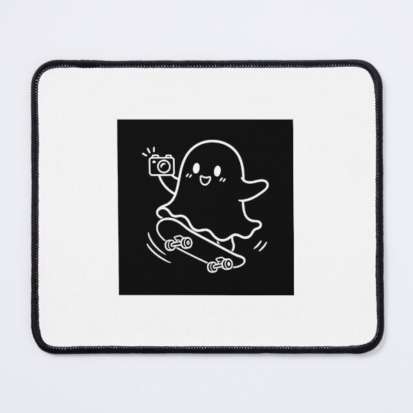Item preview, Cute Ghost Skateboarder with Camera – Kawaii Skater Photography Gift designed and sold by SakuraHQ.
