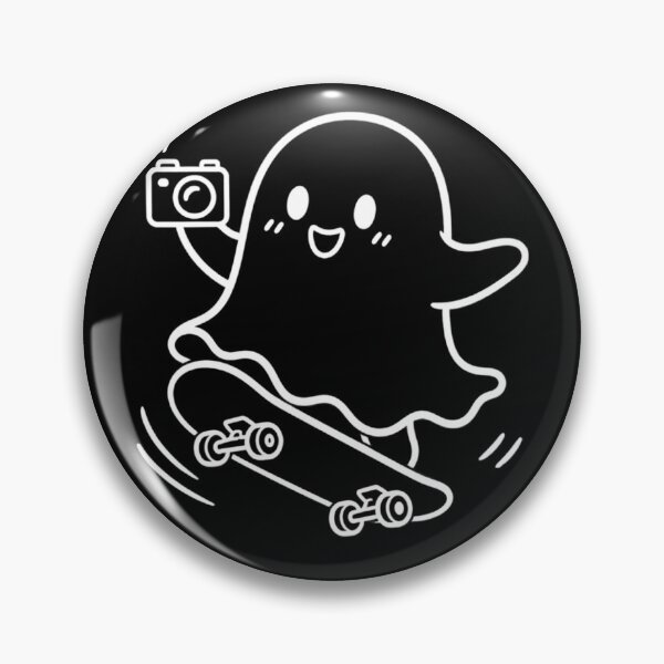 Item preview, Cute Ghost Skateboarder with Camera – Kawaii Skater Photography Gift designed and sold by SakuraHQ.