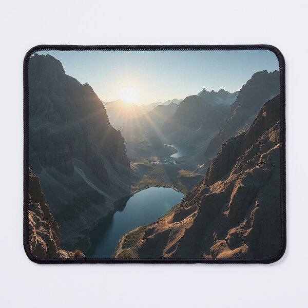 Item preview, Mountain Valley Lake Sunrise Art designed and sold by IntelliMindDesigns.