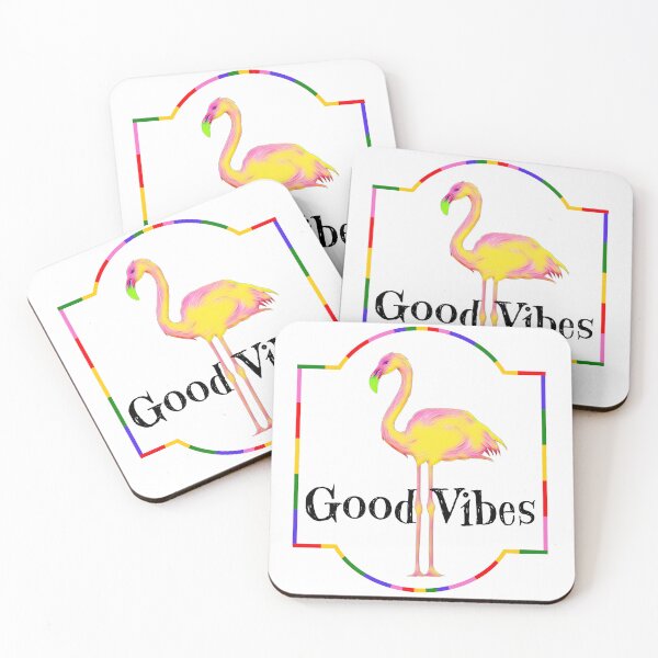 Item preview, Good Vibes Colorful Flamingo Frame designed and sold by Bonasates.