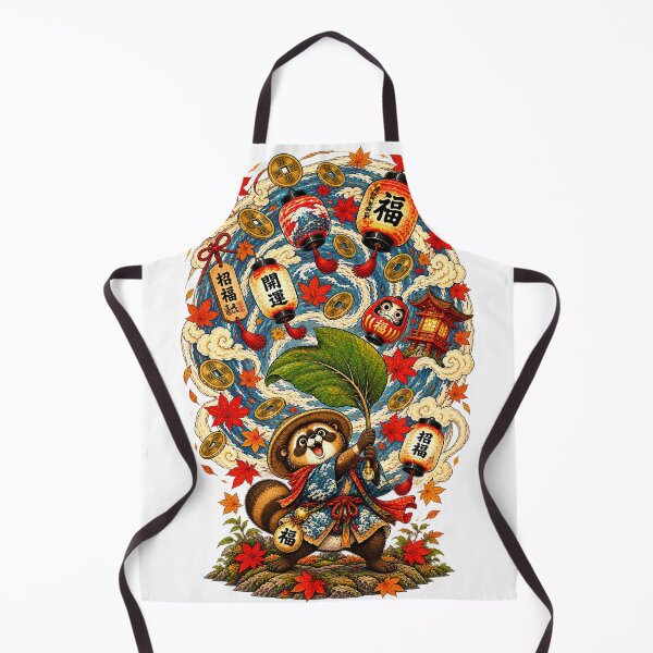 Item preview, The Tanuki of the Golden Whirlwind – Japanese Lucky Tanuki Ukiyo-e Art designed and sold by Substance_life.