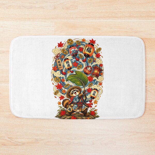 Item preview, The Tanuki of the Golden Whirlwind – Japanese Lucky Tanuki Ukiyo-e Art designed and sold by Substance_life.