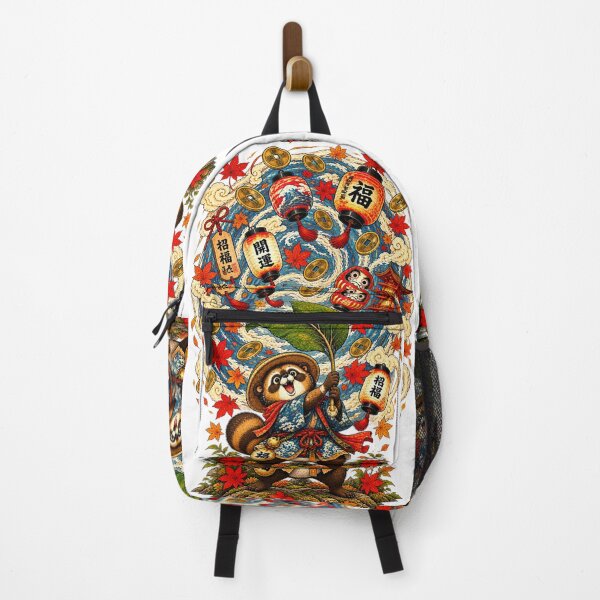 Item preview, The Tanuki of the Golden Whirlwind – Japanese Lucky Tanuki Ukiyo-e Art designed and sold by Substance_life.