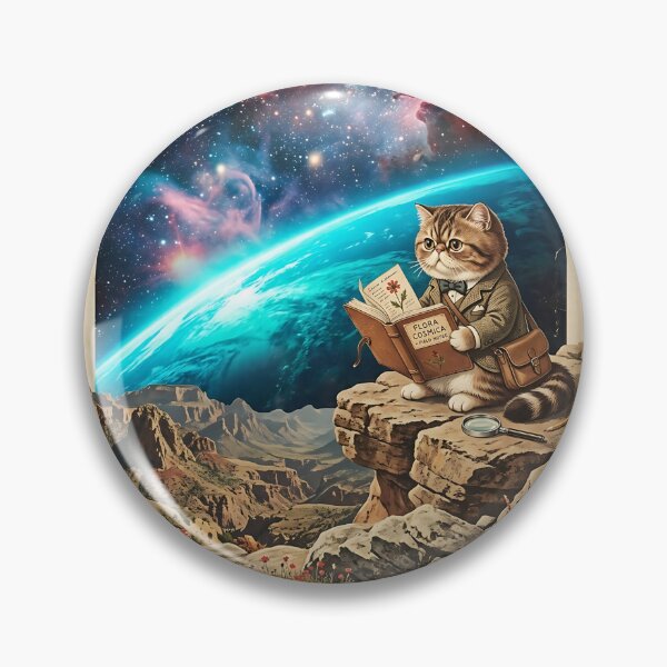 Item preview, Exotic Shorthair Botanist Cataloging Cosmic Wildflowers designed and sold by PictoVibe.
