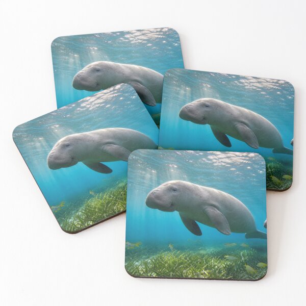 Item preview, Dugong Sea Cow Mother and Calf Ocean Wildlife Art designed and sold by SVox.