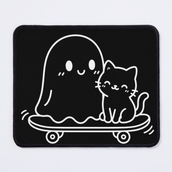 Item preview, Ghost Skateboarder with Cat – Cute Kawaii Friendship Design designed and sold by SakuraHQ.