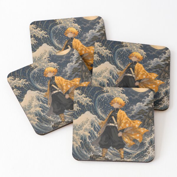 Item preview, Zenitsu Agatsuma Demon Slayer Great Wave Moonlight designed and sold by mildaclairmo.