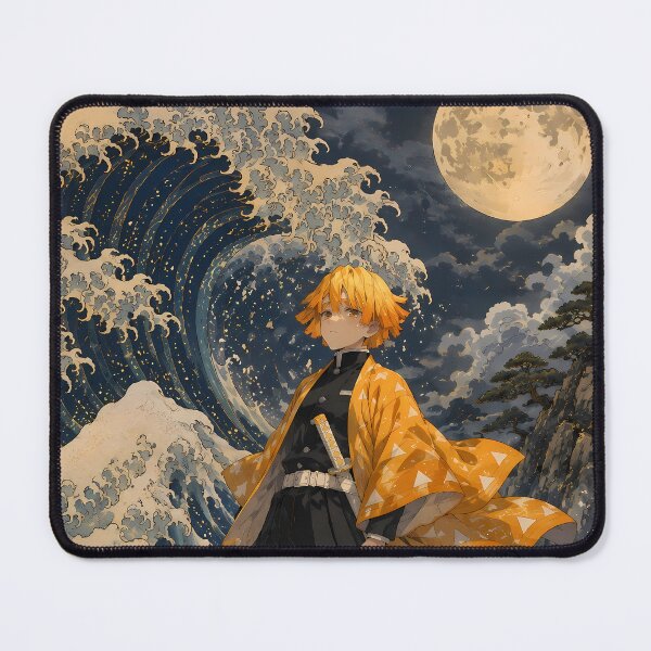 Item preview, Zenitsu Agatsuma Demon Slayer Great Wave Moonlight designed and sold by mildaclairmo.
