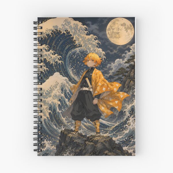Item preview, Zenitsu Agatsuma Demon Slayer Great Wave Moonlight designed and sold by mildaclairmo.
