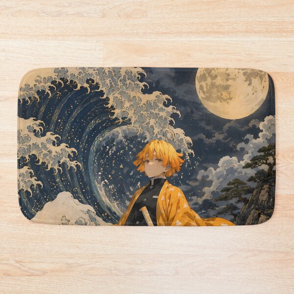 Item preview, Zenitsu Agatsuma Demon Slayer Great Wave Moonlight designed and sold by mildaclairmo.