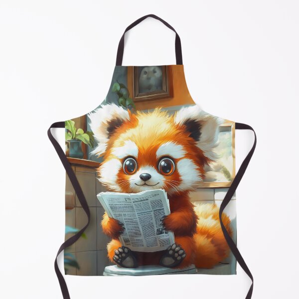 Item preview, Red Panda Bathroom Newspaper Reader Cute Cartoon Cozy Wildlife designed and sold by mildaclairmo.
