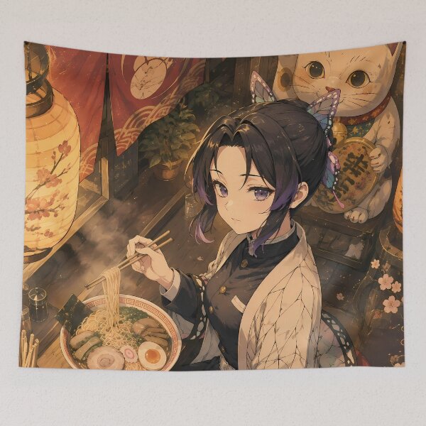 Item preview, Shinobu Kocho Demon Slayer Cozy Ramen Lantern Night designed and sold by mildaclairmo.