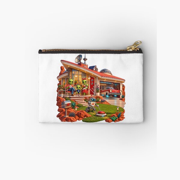 Item preview, Retro Alien Family Home on Mars – Vintage Sci-Fi Suburban Life designed and sold by builtforyou.