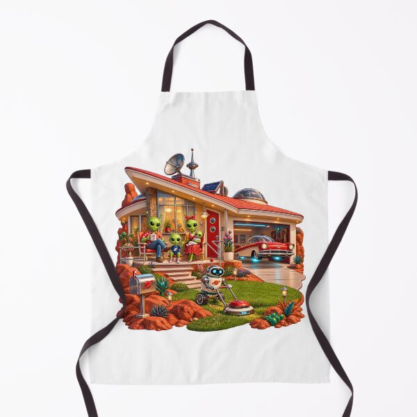 Item preview, Retro Alien Family Home on Mars – Vintage Sci-Fi Suburban Life designed and sold by builtforyou.