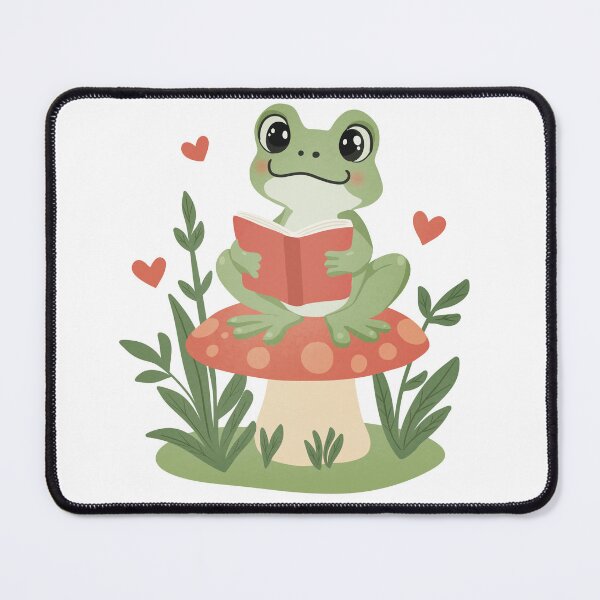 Item preview, Cute Reading Frog on Mushroom – Cozy Bookish Illustration designed and sold by DinaArtStudio.