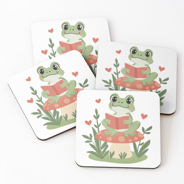 Item preview, Cute Reading Frog on Mushroom – Cozy Bookish Illustration designed and sold by DinaArtStudio.