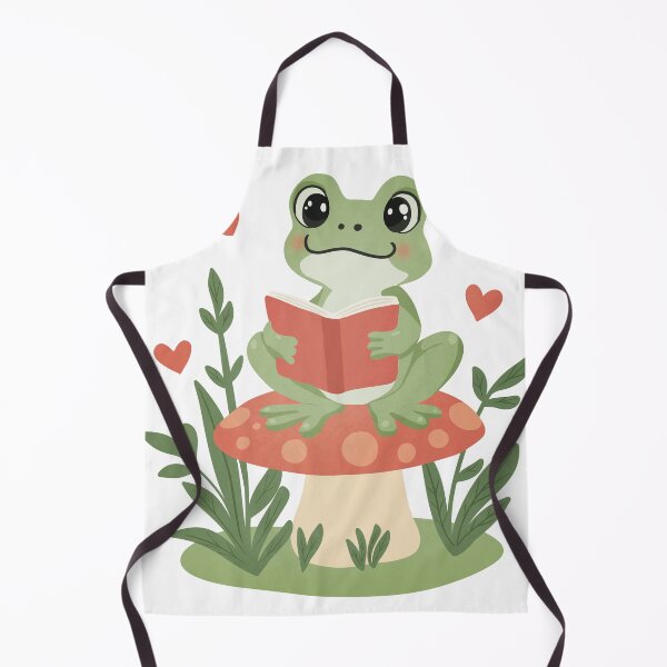 Item preview, Cute Reading Frog on Mushroom – Cozy Bookish Illustration designed and sold by DinaArtStudio.