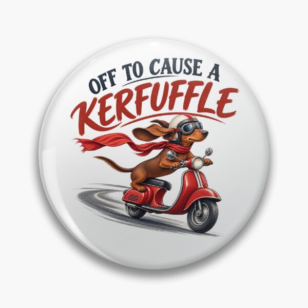 Item preview, Off To Cause A Kerfuffle Funny Dachshund Scooter Design designed and sold by MadeByMira.