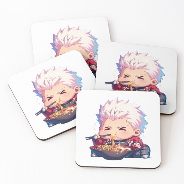 Item preview, Archer Fate Stay Night White Hair Kawaii Ramen Chibi Bite designed and sold by mildaclairmo.