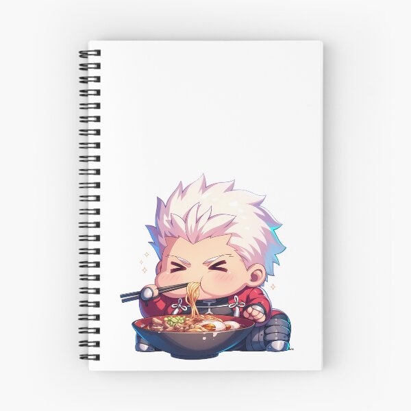 Item preview, Archer Fate Stay Night White Hair Kawaii Ramen Chibi Bite designed and sold by mildaclairmo.