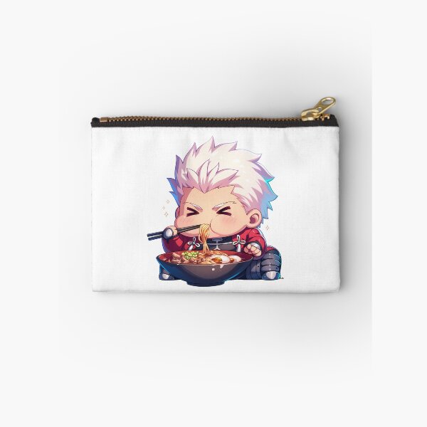 Item preview, Archer Fate Stay Night White Hair Kawaii Ramen Chibi Bite designed and sold by mildaclairmo.