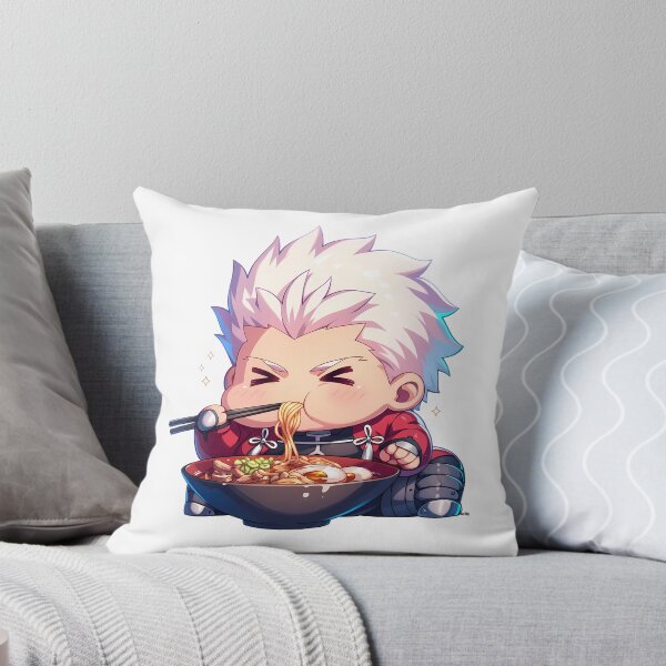 Item preview, Archer Fate Stay Night White Hair Kawaii Ramen Chibi Bite designed and sold by mildaclairmo.