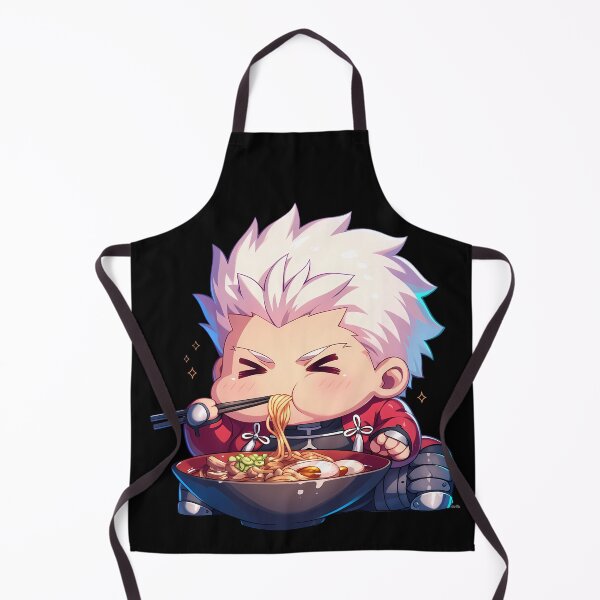 Item preview, Archer Fate Stay Night White Hair Kawaii Ramen Chibi Bite designed and sold by mildaclairmo.