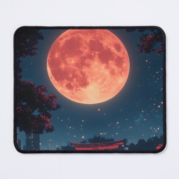 Item preview, Torii Gate Red Moon Shrine Lake Festival Night designed and sold by mildaclairmo.