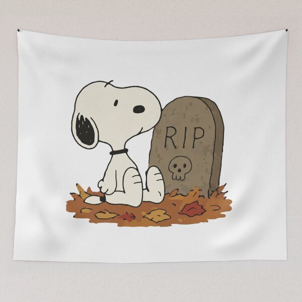 Item preview, Snoopy Sitting by a RIP Tombstone designed and sold by wingoo22.