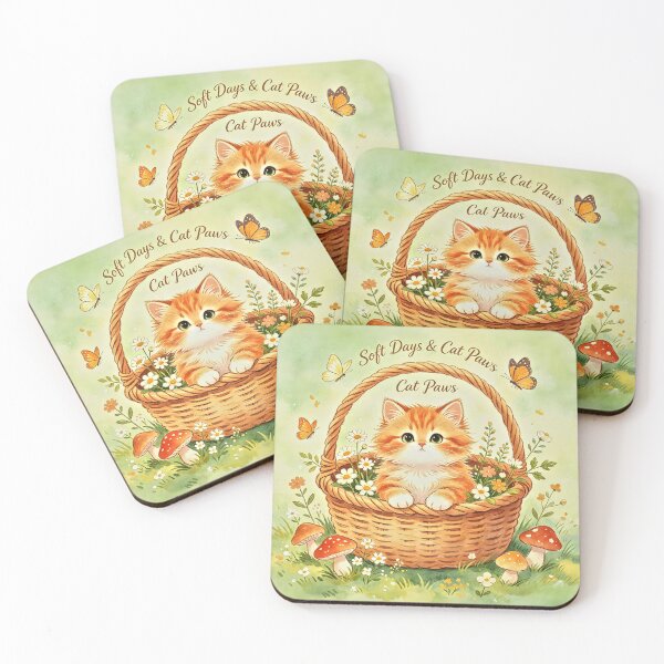 Item preview, Cute Cottagecore Cat Soft Days Floral Aesthetic designed and sold by Bonasates.